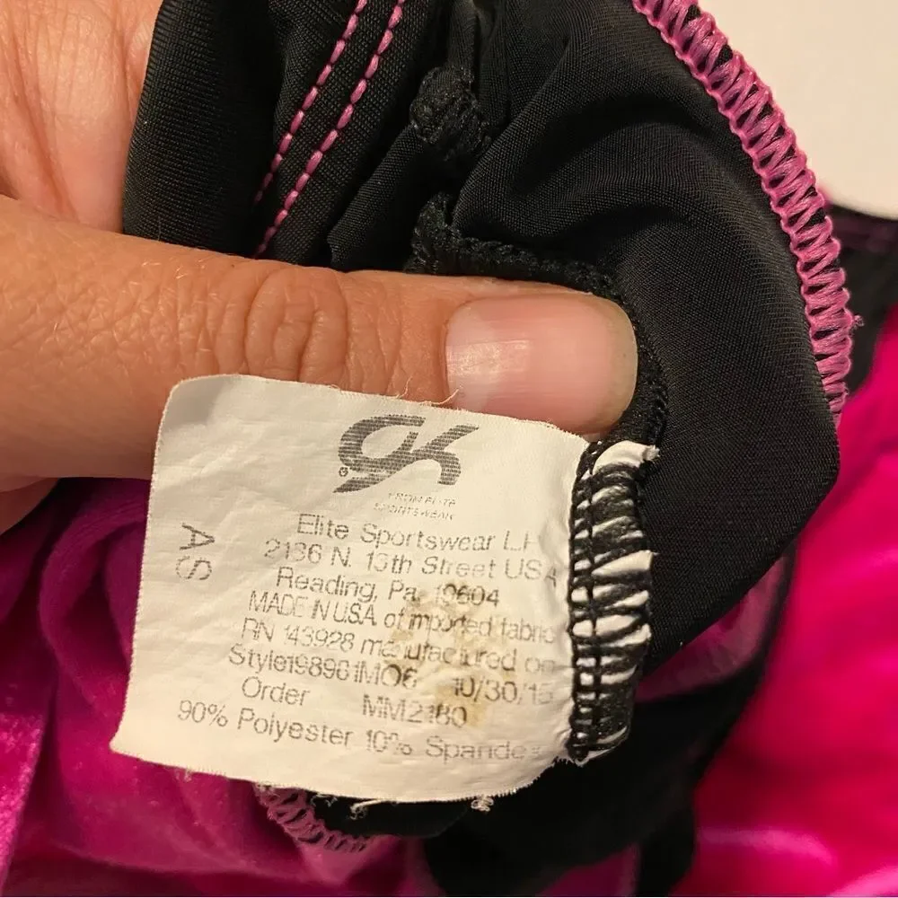 GK Elite Sportswear Hot pink velvet velour gymnastics leotard child adult SA